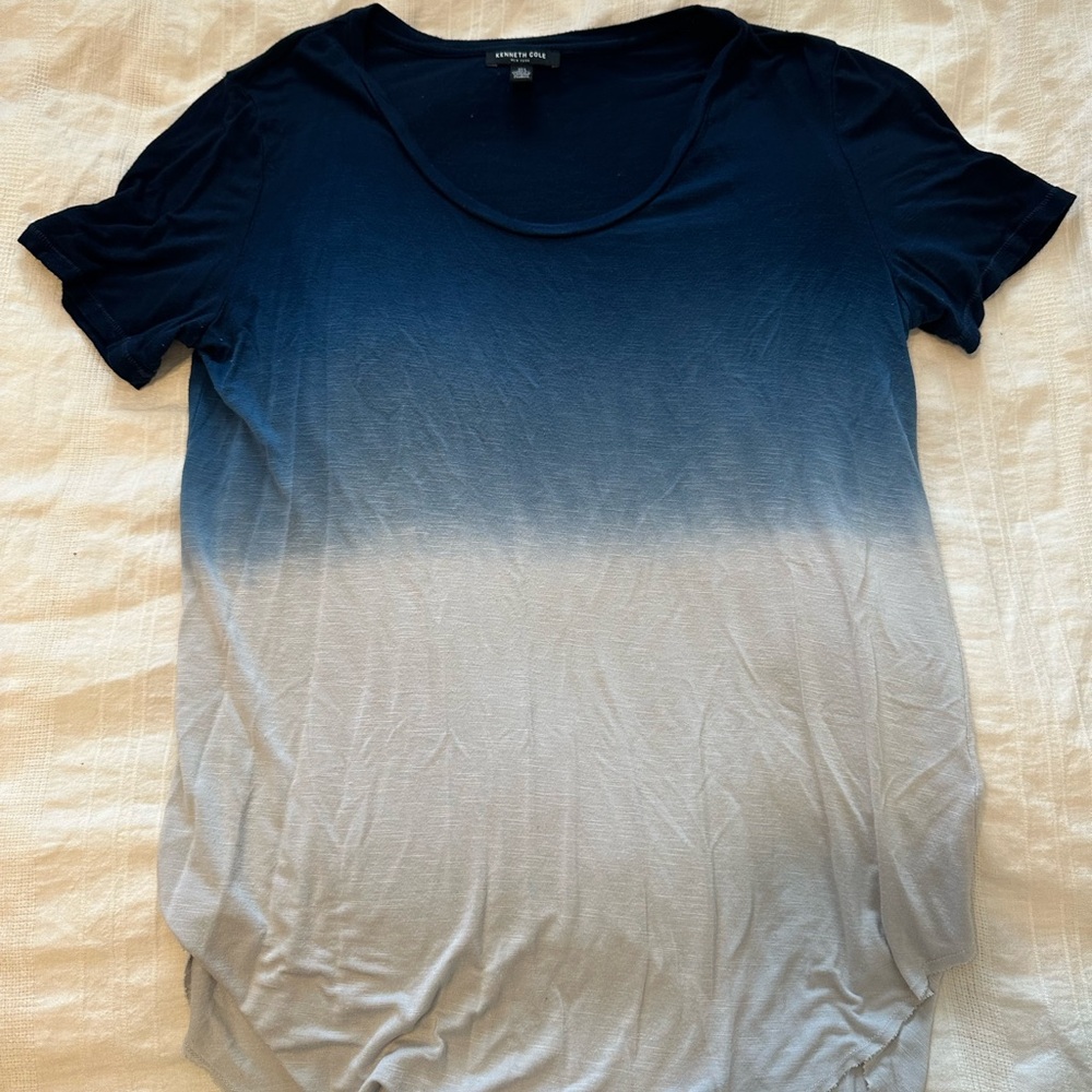 Gradient Blue and Gray Women's Top